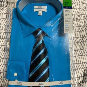 Blue button up with tie